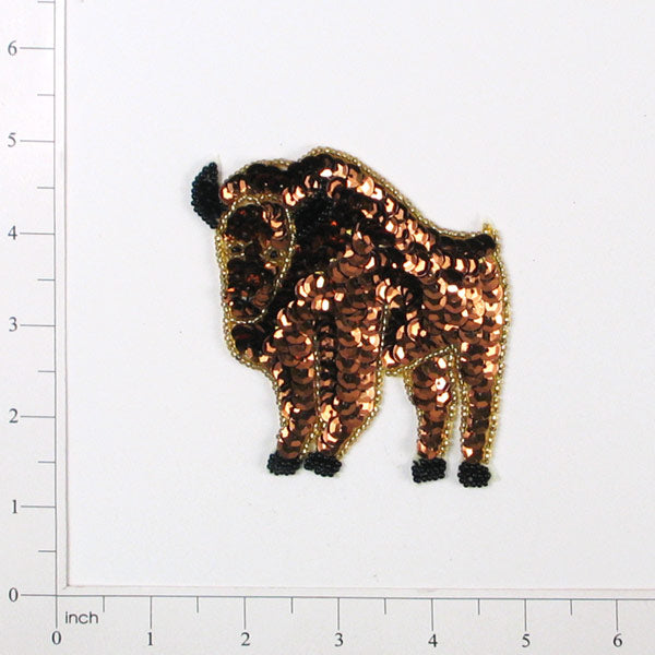 Cow Sequin Applique   - Bronze