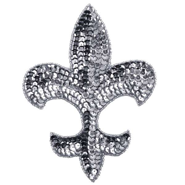 6" x 4 1/2" Fleur De Lis Sequin Applique/Patch