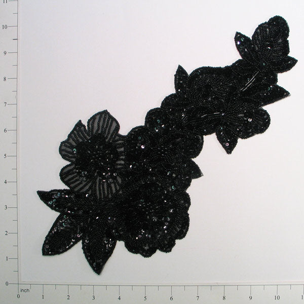 13 1/4" x 6 1/4" Multi Flower Sequin Applique Pack of 2