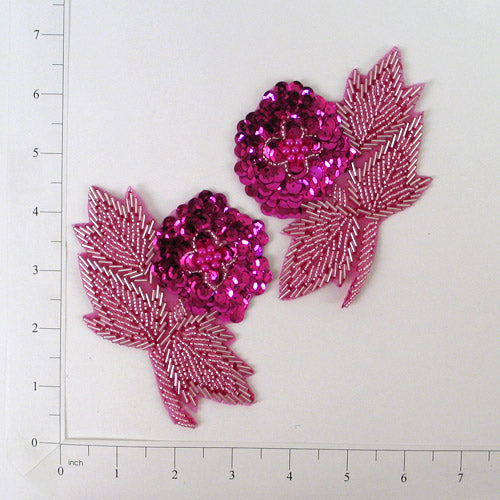 Flower Sequin Applique/Patch Pack of 2