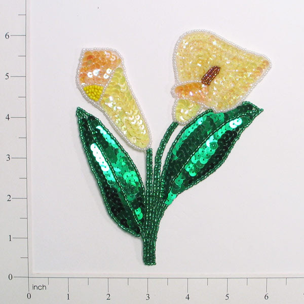 Lillies Sequin Applique  - Multi Colors