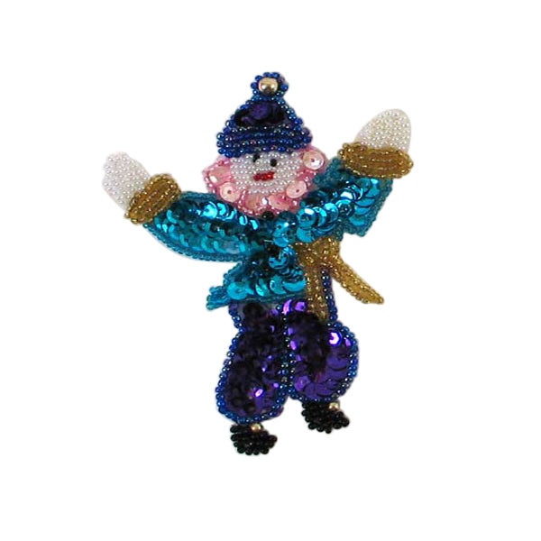 Mardi Gras Juggler Sequin Applique/Patch 4 Inch x 3 Inch  - Multi Colors