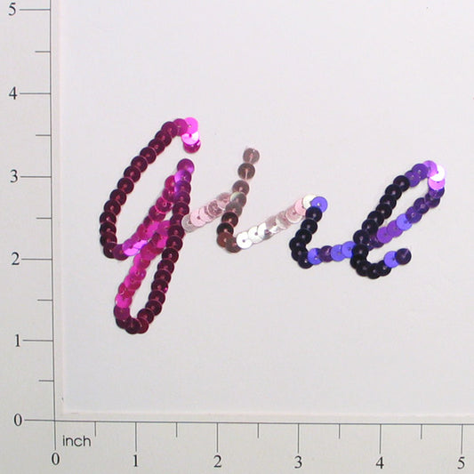 Girl Sequin Applique/Patch  - Multi Colors