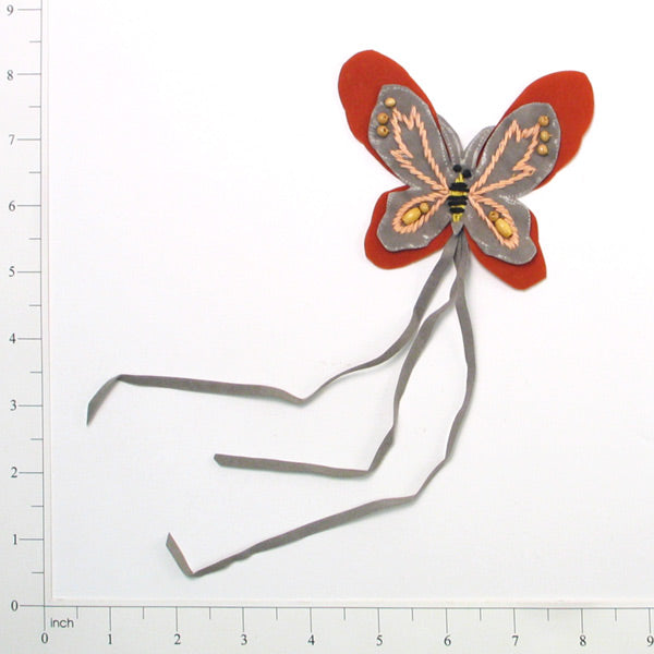 Butterfly Faux Suede with Fringe Applique/Patch