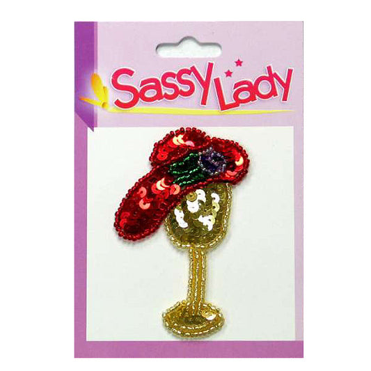 Hat Stand Sassy Lady Sequin Applique/Patch  - Multi Colors
