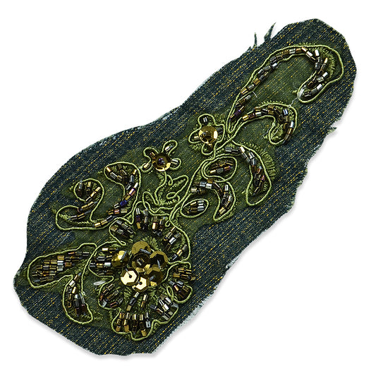 Patch with Olive Scroll Denim Fashion Applique/Patch  - Multi Colors