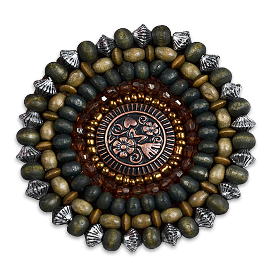 Round Beaded Fashion Applique/Patch  - Multi Colors