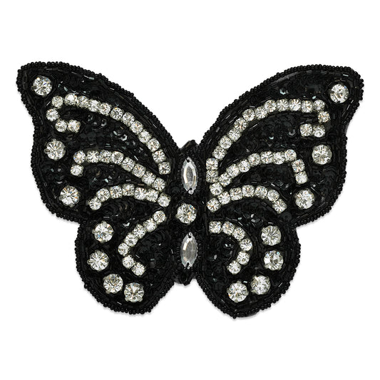 Beaded Sequin Radiant Rhinestone Butterfly Applique/Patch