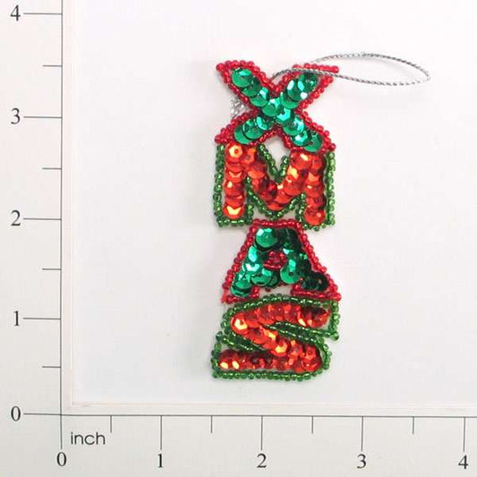 Xmas Sequin Applique Christmas Ornament  - Multi Colors
