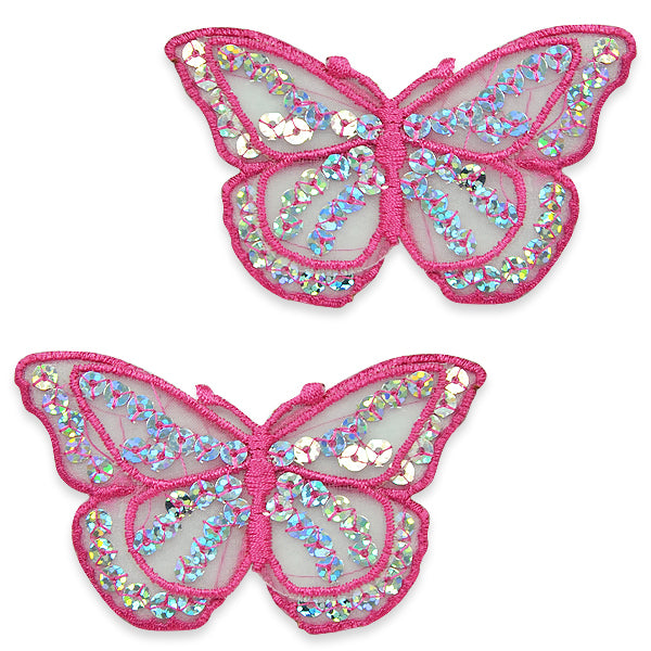 Iron-On Butterfly Sequin Applique/Patch Pack of 2