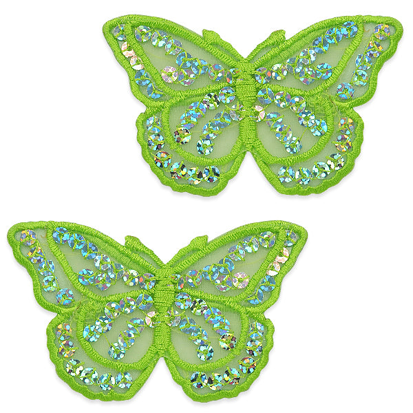 Iron-On Butterfly Sequin Applique/Patch Pack of 2