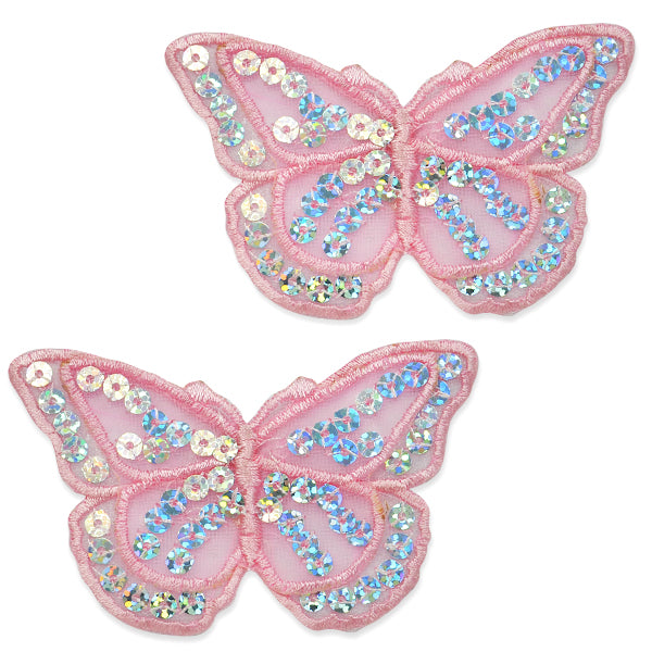 Iron-On Butterfly Sequin Applique/Patch Pack of 2