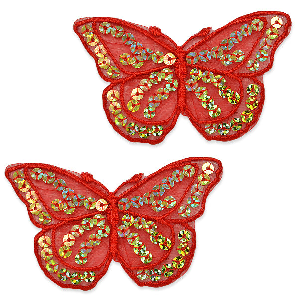 Iron-On Butterfly Sequin Applique/Patch Pack of 2