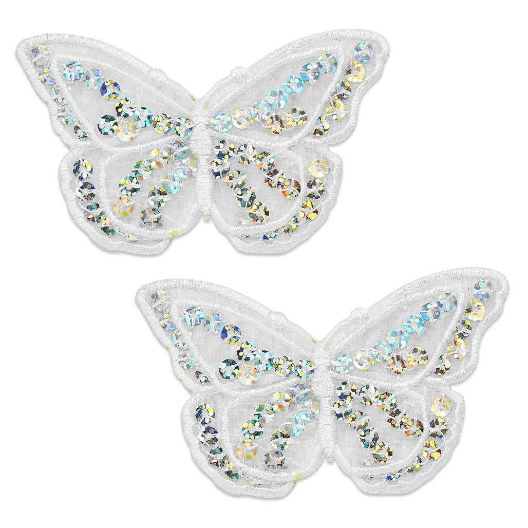 Iron-On Butterfly Sequin Applique/Patch Pack of 2