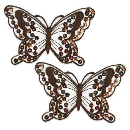 Iron-On Butterfly Sequin Applique/Patch Pack of 2