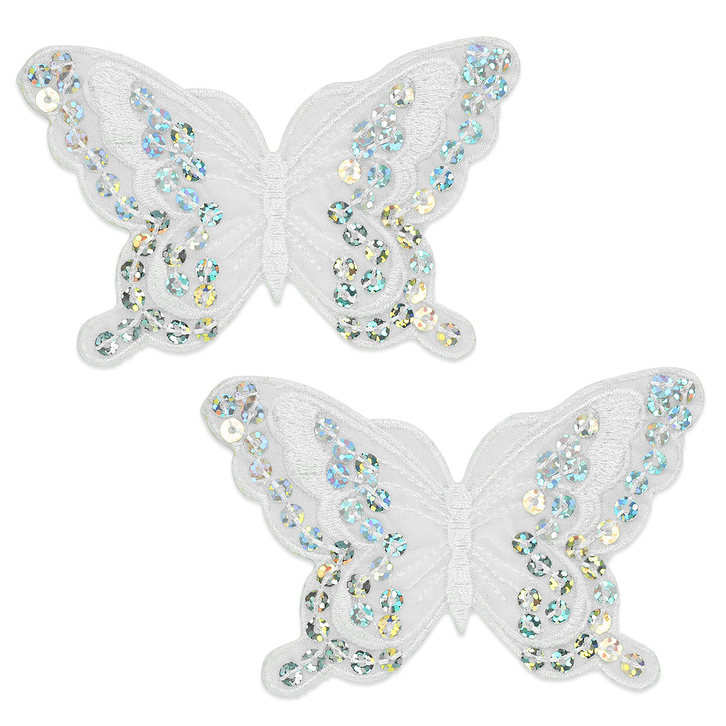 Iron-On Butterfly Sequin Applique/Patch Pack of 2