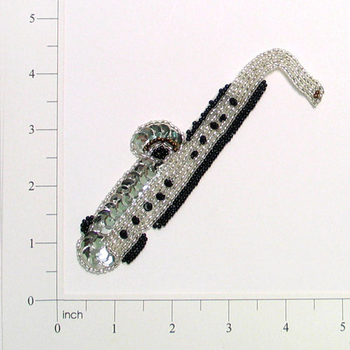 Saxophone Bead and Sequin Applique/Patch
