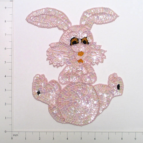 Bunny Rabbit Sequin Applique/Patch  - Pink
