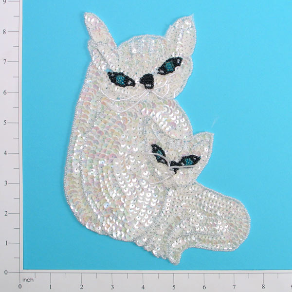 Cat and Kitten Sequin Applique/Patch