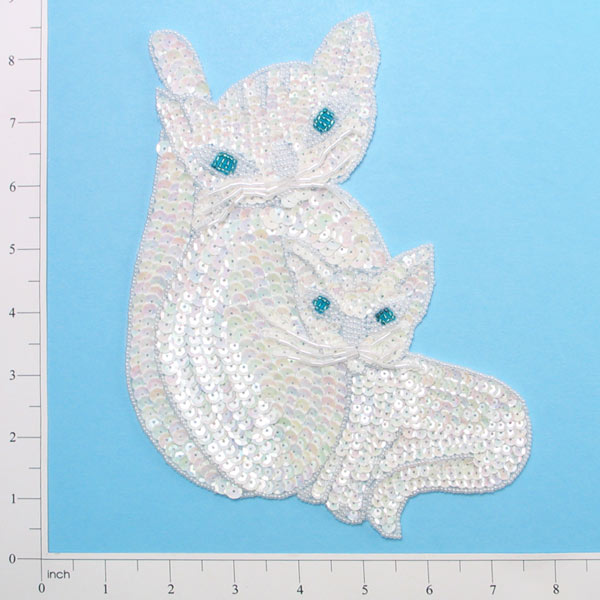 Cat and Kitten Sequin Applique/Patch