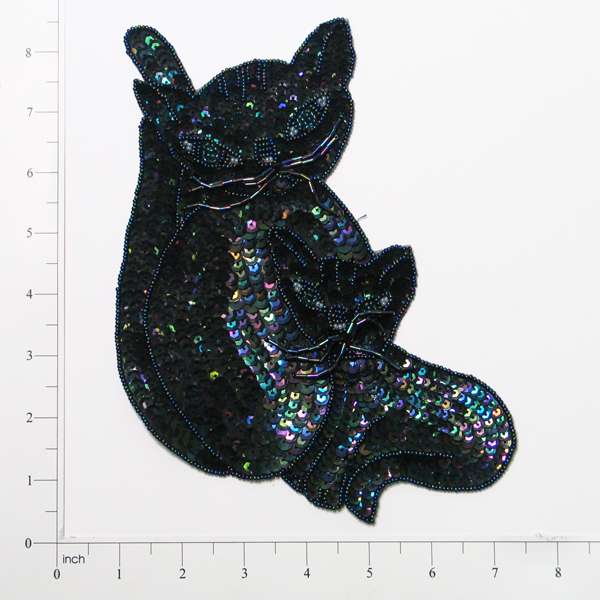 Cat and Kitten Sequin Applique/Patch