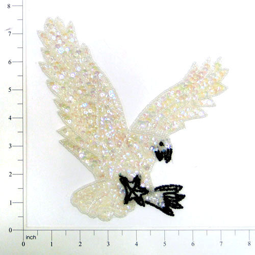 Eagle Sequin Applique   - Crystal Aurora Borealis