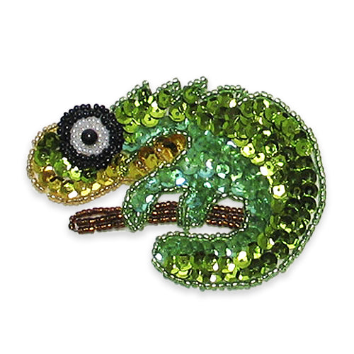 Salamander Sequin Applique  - Green Multi