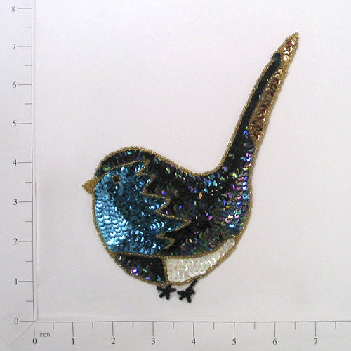Blue Bird Sequin Applique/Patch  - Multi Colors
