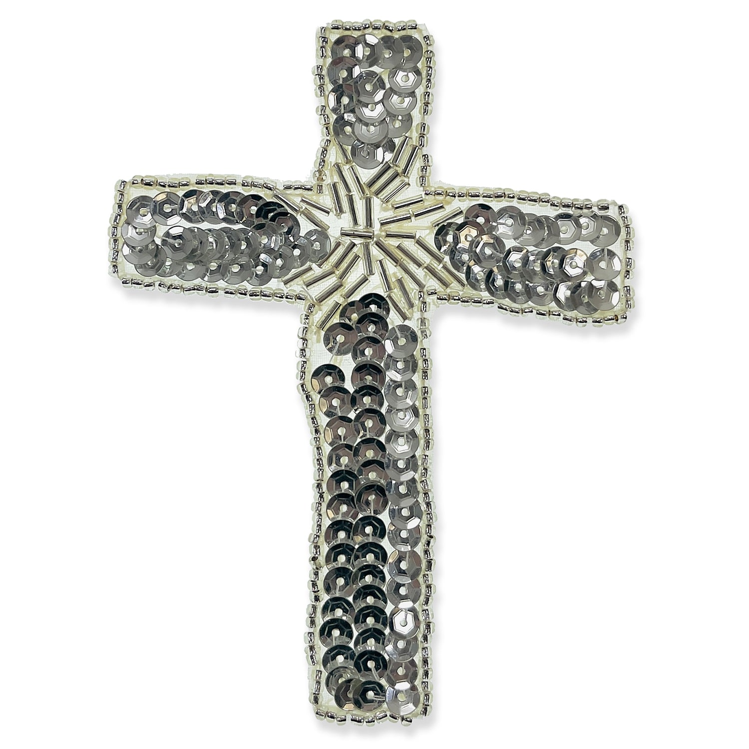 Beaded Cross Sequin Applique