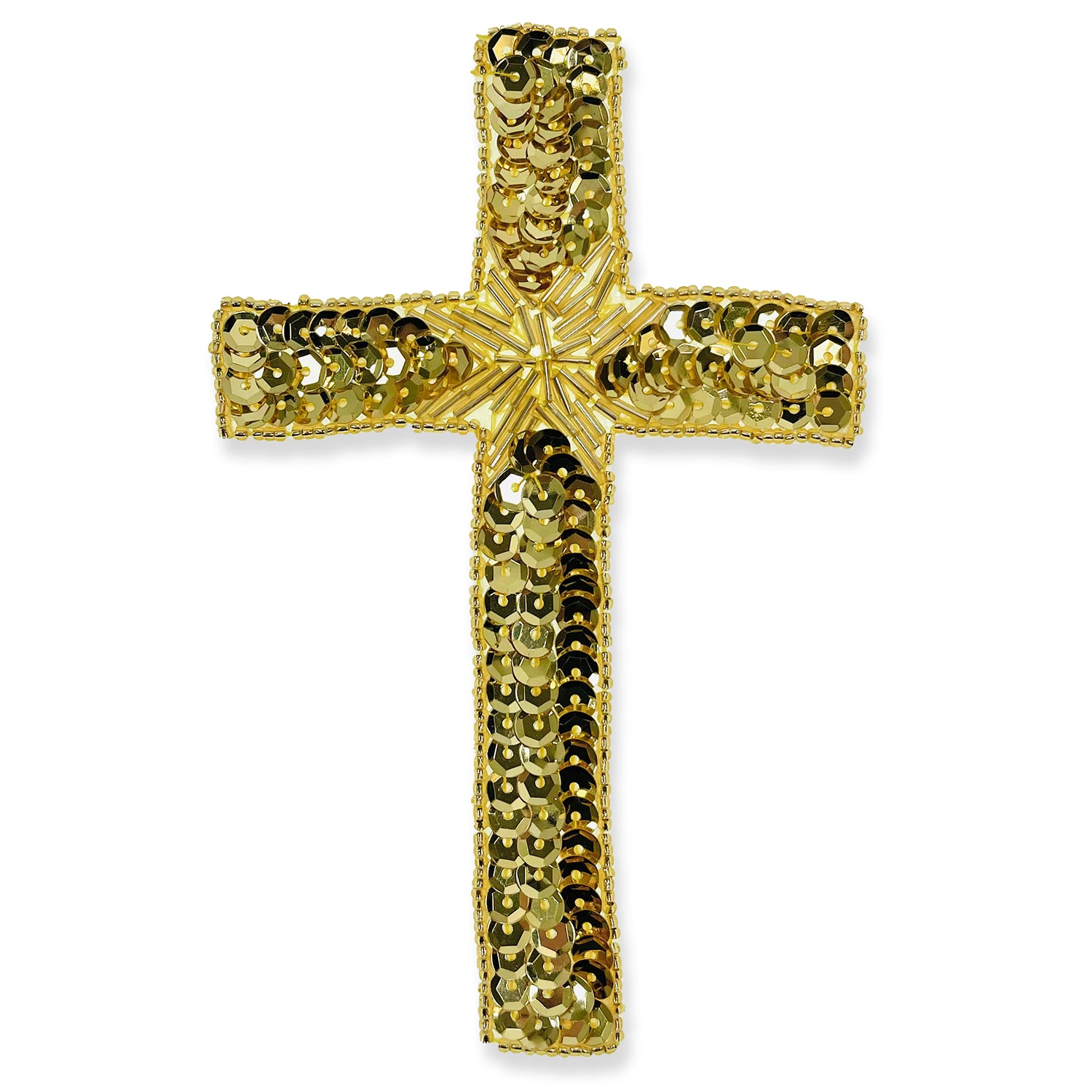 Beaded Cross Sequin Applique