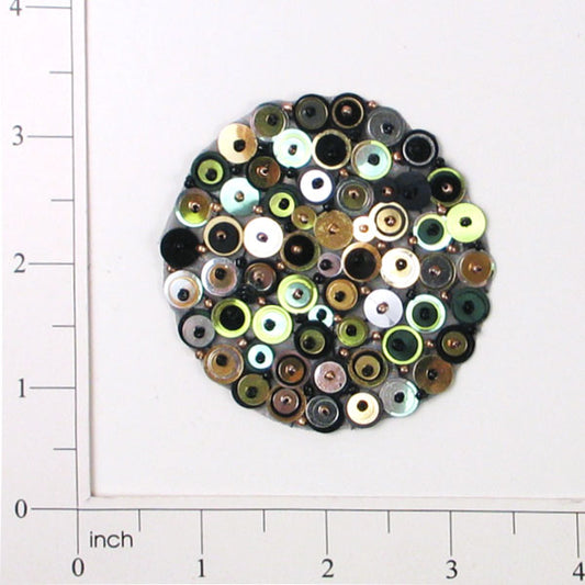 2 3/4" x 2 3/4" Circle Bead and Sequin Applique/Patch
