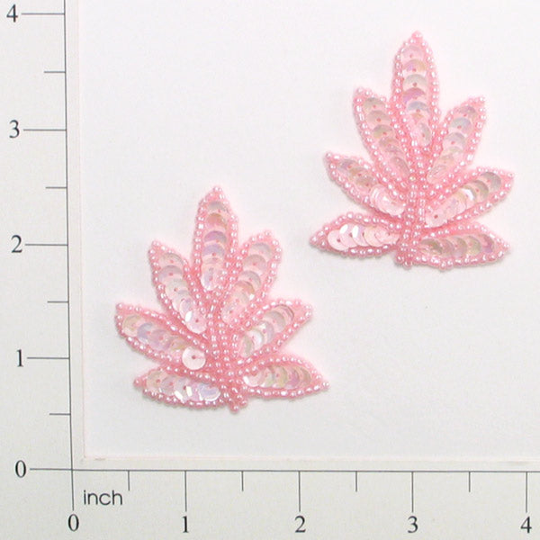 2" x 1 3/4" Leaf Sequin Applique/Patch Pack of 2