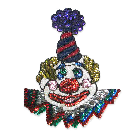 9" x 7 1/2" Clown Sequin Applique/Patch  - Multi Colors