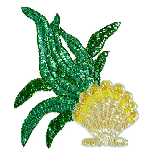 Seaweed and Shell Sequin Applique/Patch  - Multi Colors
