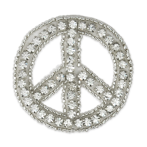 Peace Rhinestone Applique/Patch 2" x 2"      - Crystal