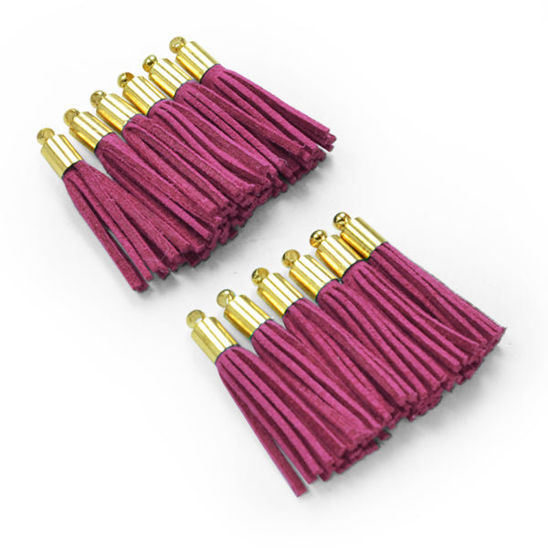 Dawn 1 1/4"  Faux Suede Tassel with Gold Cap 12PK