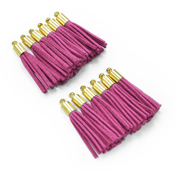 Dawn 1 1/4"  Faux Suede Tassel with Gold Cap 12PK