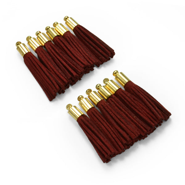 Dawn 1 1/4"  Faux Suede Tassel with Gold Cap 12PK