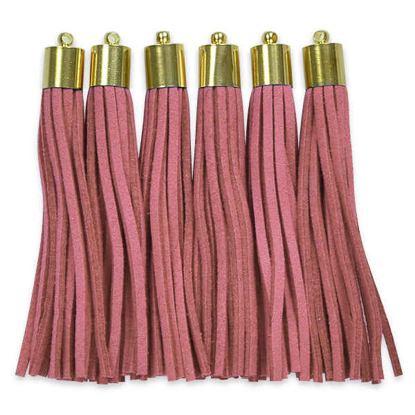 Shawn 2 1/2"  Faux Suede Tassel with Gold Cap 6PK