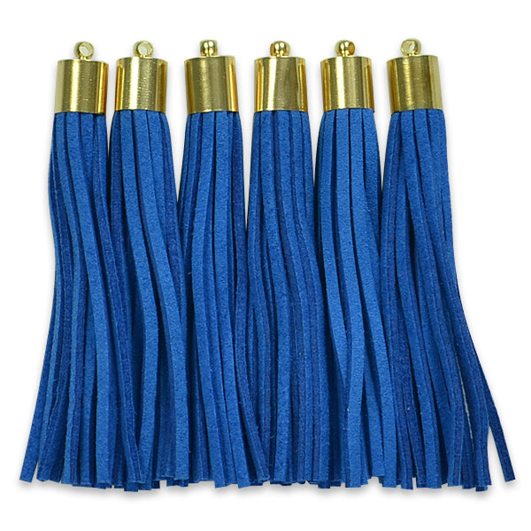 Shawn 2 1/2"  Faux Suede Tassel with Gold Cap 6PK