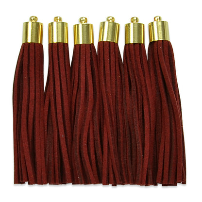 Shawn 2 1/2"  Faux Suede Tassel with Gold Cap 6PK
