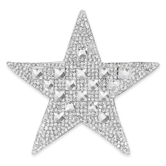 Star Iron-on Rhinestone Applique/Patch  - Crystal