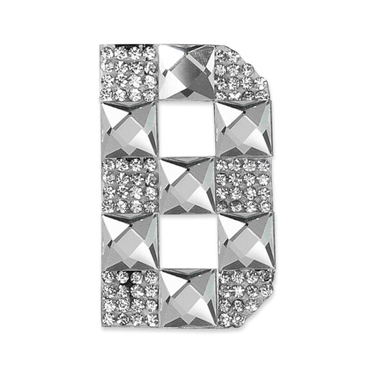 Letter B Iron-on Rhinestone Applique/Patch  - Crystal