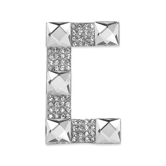 Letter C Iron-on Rhinestone Applique/Patch  - Crystal