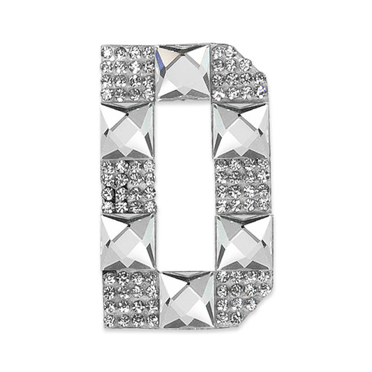 Letter D Iron-on Rhinestone Applique/Patch  - Crystal