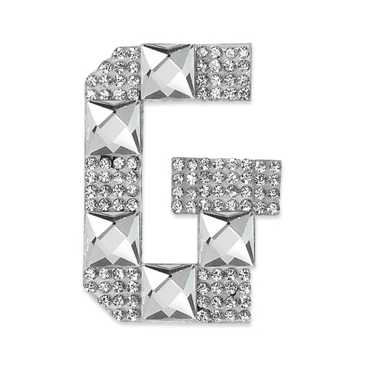Letter G Iron-on Rhinestone Applique/Patch  - Crystal