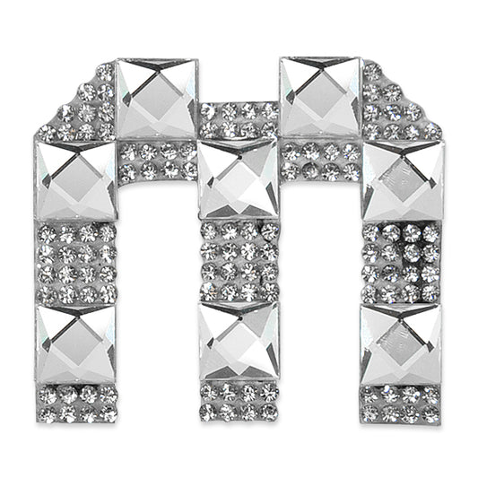 Letter M Iron-on Rhinestone Applique/Patch  - Crystal