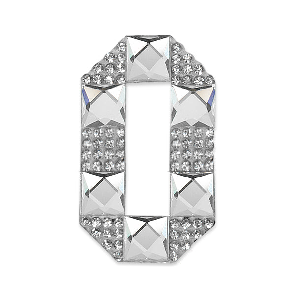 Letter O Iron-on Rhinestone Applique/Patch  - Crystal