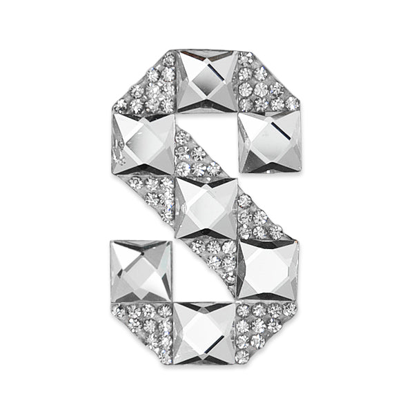 Letter S Iron-on Rhinestone Applique/Patch  - Crystal