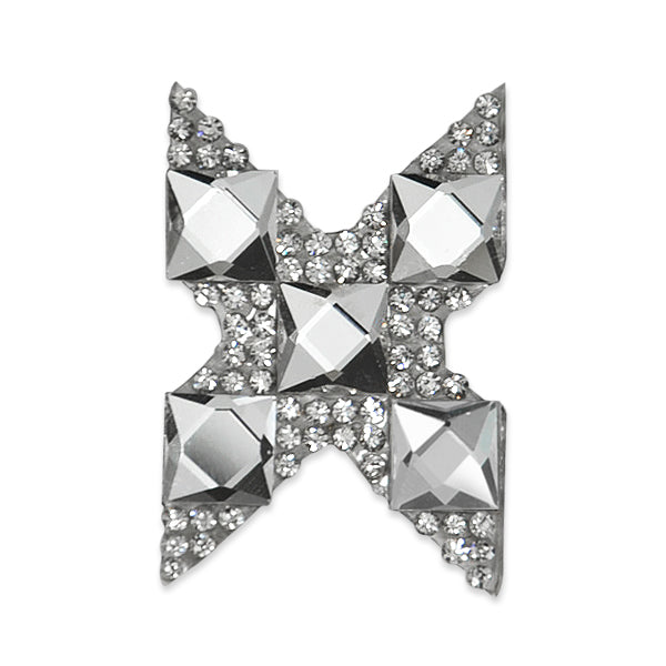Letter X Iron-on Rhinestone Applique/Patch  - Crystal